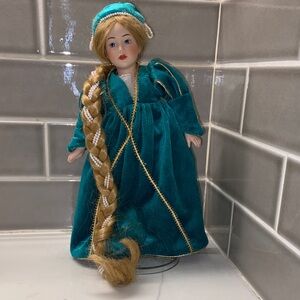 Elegant Teal Doll with Braided Hair